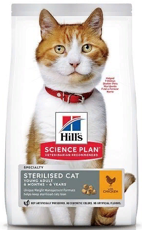 HILLS Science Plan Sterilised Cat / Young Adult Chicken сухой для взрослых Стерилизованных кошек и Котят от 6 месяцев КУРИЦА
