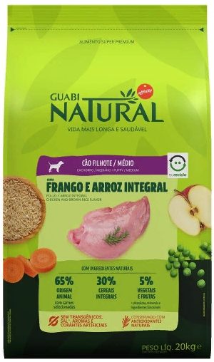 GUABI NATURAL Filhote Medio Frango/Arroz (Puppy Medium Chicken/Rice)          