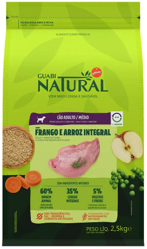 GUABI NATURAL Adulto Medio Frango/Arroz (Adult Medium Chicken/Rice)          
