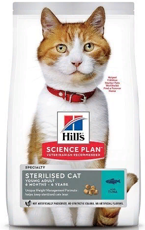 HILLS Science Plan Sterilised Cat / Young Adult Tuna сухой для взрослых Стерилизованных кошек и Котят от 6 месяцев ТУНЕЦ