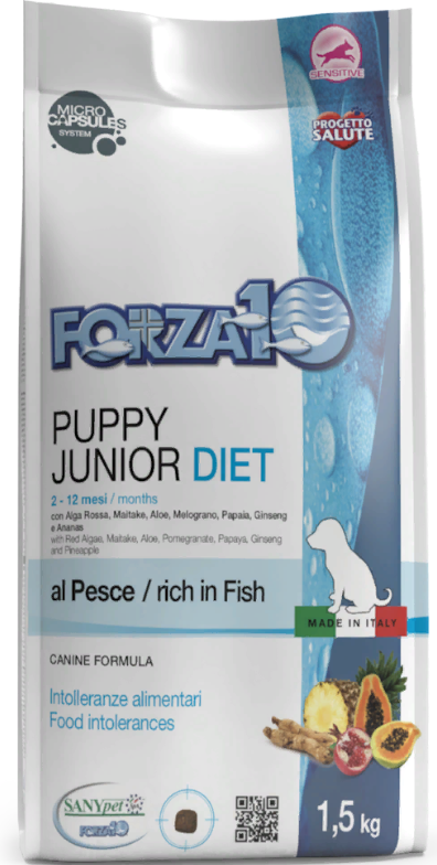 FORZA10 Diet Puppy Junior Pesce (Fish) сухой корм низкозерновой гипоаллергенный корм для щенков Всех пород РЫБА