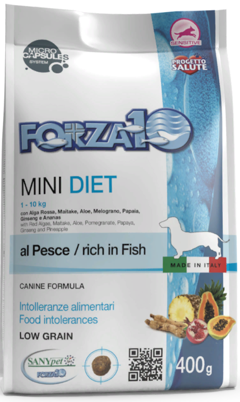 FORZA10 Diet Adult MINI Pesce (Fish) сухой низкозерновой гипоаллергенный  корм для взрослых собак Мелких пород РЫБА