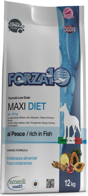 FORZA10 Diet Adult MAXI Fish (Pesce) сухой низкозерновой гипоаллергенный корм для взрослых собак Крупных пород РЫБА
