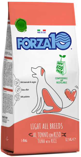 FORZA10 Maintenance LIGHT Adult All Breeds Tuna/Rice (Tonno/Riso) сухой низкокалорийный корм для взрослых собак с лишним весом и пожилых собак ТУНЕЦ / РИС