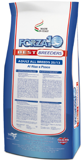 FORZA10 Best Breeders Adult All breeds Fish/Rice (Pesce/Riso) 25/13 бридерский сухой для взрослых собак всех пород РЫБА / РИС
