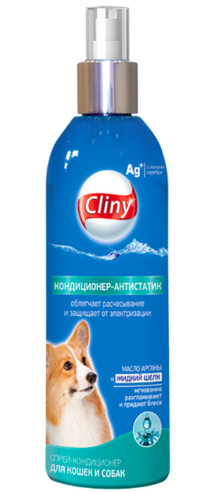 CLINY кондиционер-антистатик для собак и кошек защищает от электризации и облегчает расчесывание СПРЕЙ
