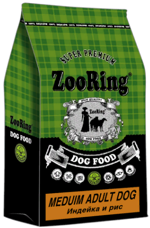 ZOORING Dog ADULT MEDIUM Turkey сухой корм для взрослых собак Средних пород ИНДЕЙКА / РИС