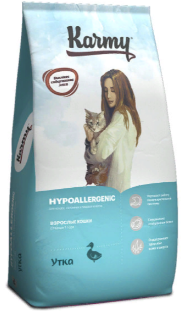 KARMY Hypoallergenic Cat Duck сухой корм гипоаллергенный для кошек склонных к пищевой аллергии УТКА
