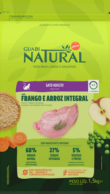 GUABI NATURAL Gato ADULTO Frango/Arroz (Adult Cat Chicken/Rice)           