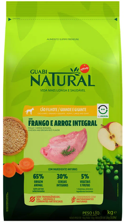 GUABI NATURAL Filhote Grande / Gigante Frango/Arroz (Puppy Large / Giant Chicken/Rice)         