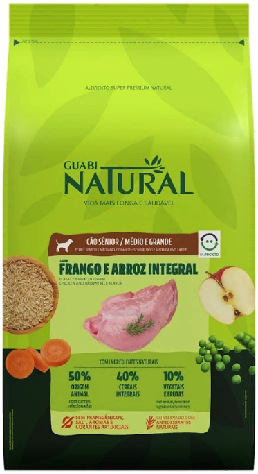 GUABI NATURAL Senior Medio / Grande Frango/Arroz (Senior Medium / Large Chicken/Rice)            