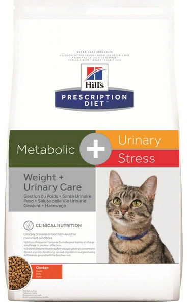 HILLS Feline Metabolic Weight Management +  Urinary Stress вет.диета для кошек при лечении и профилактике цистита вызванного стрессом, способствует снижению и контролю веса