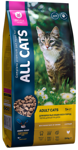 ALL CATS сухой корм для взрослых кошек КУРИЦА