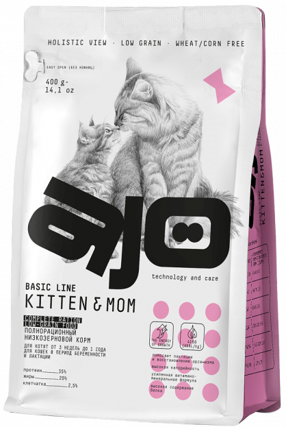 AJO Kitten / Mom Сухой корм для котят, беременных и кормящих кошек
