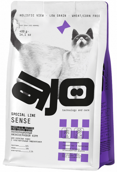 AJO Cat Sense Сухой корм для кошек с чувствительным пищеварением