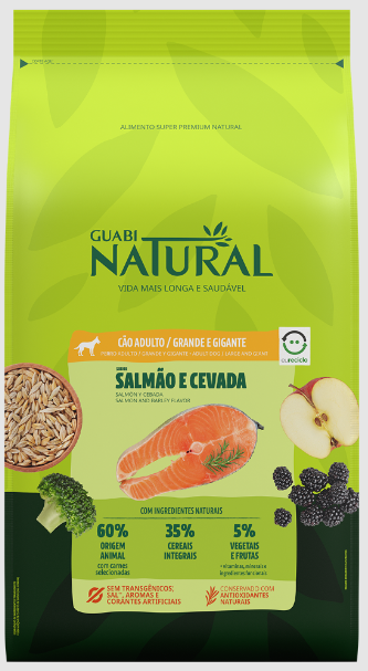 GUABI NATURAL Adulto Grande / Gigante Salmao/Cevada (Adult Large / Giant Salmon/Barley)         / 