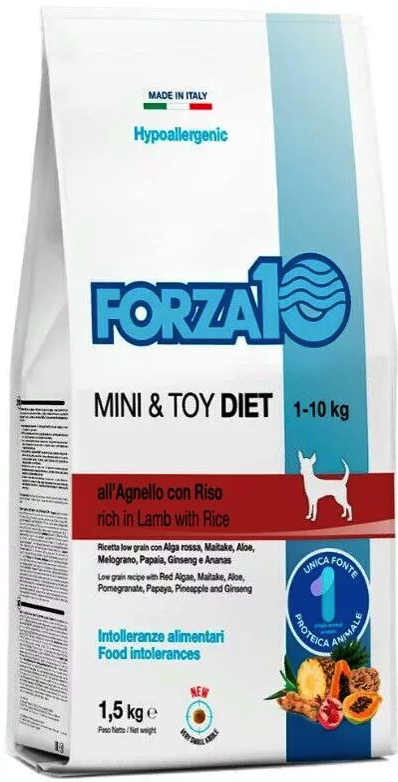 FORZA10 Diet Adult MINI Lamb/Rice (Agnello/Riso) сухой низкозерновой гипоаллергенный корм для взрослых собак Мелких пород ЯГНЕНОК / РИС