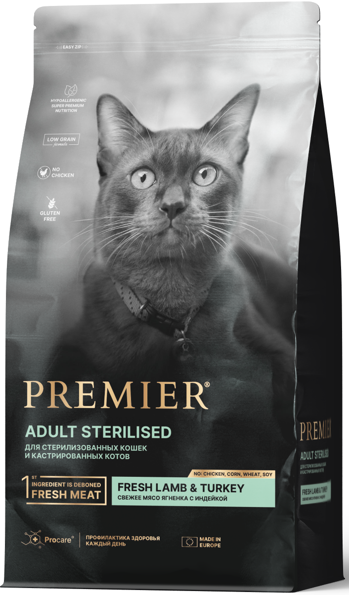 PREMIER Sterilised Cat Fresh LAMB / TURKEY             /  