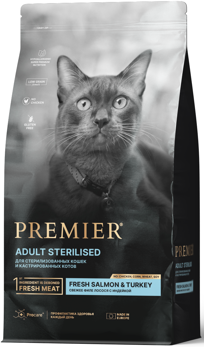 PREMIER Sterilised Cat Fresh SALMON / TURKEY             /  