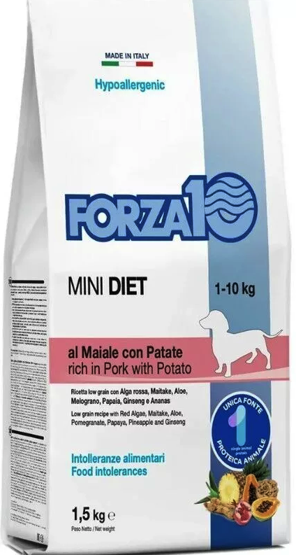 FORZA10 Diet Adult MINI Pork/Potato (Maiale/Patate) сухой низкозерновой гипоаллергенный корм для взрослых собак Мелких пород СВИНИНА / КАРТОФЕЛЬ